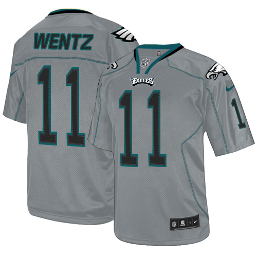 Men's Elite Carson Wentz Nike Jersey Lights Out Grey - #11 NFL Philadelphia Eagles